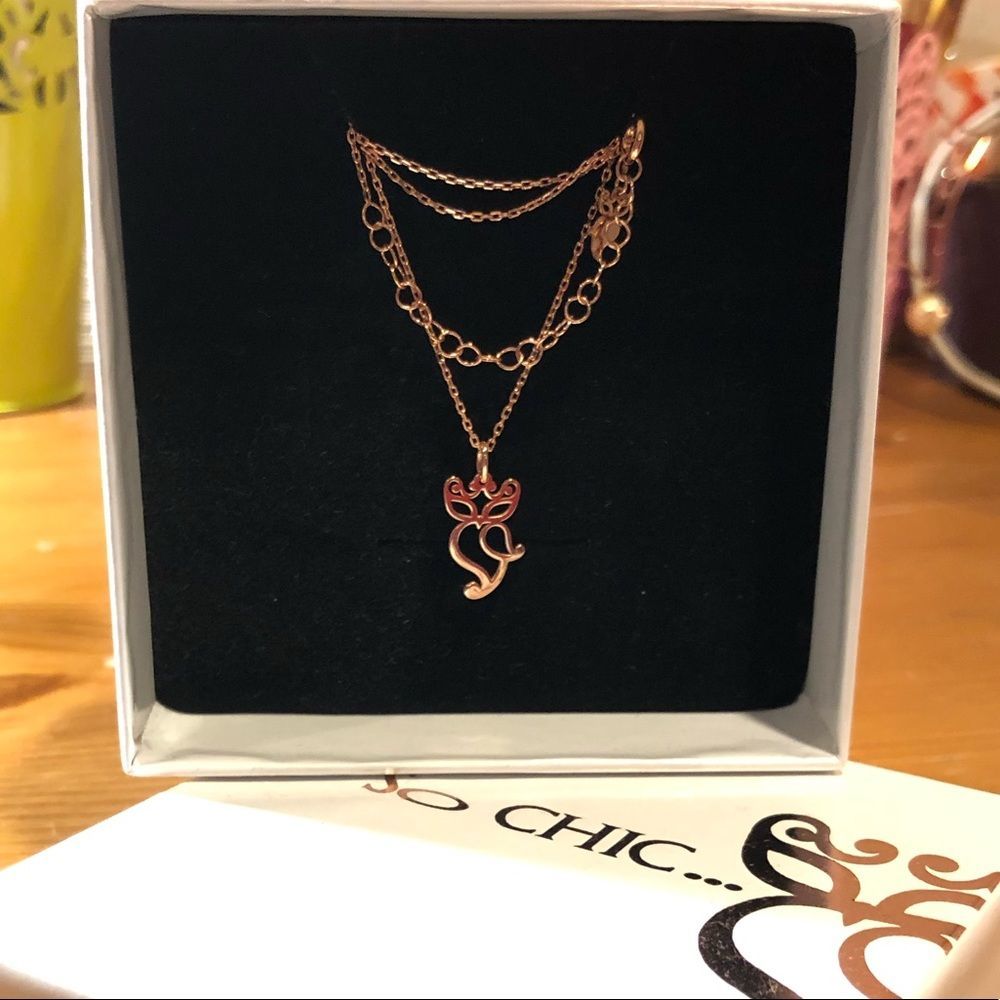 So Chic Owl Pendant. Rose gold on 925 silver NIB